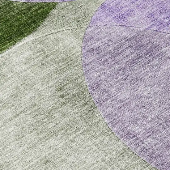 Lavender Purple And Green Geometric Washable Indoor Outdoor Area Rug Photo 8