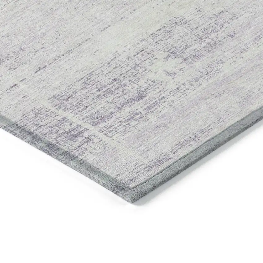 Lavender Purple And Ivory Abstract Washable Indoor Outdoor Area Rug Photo 3