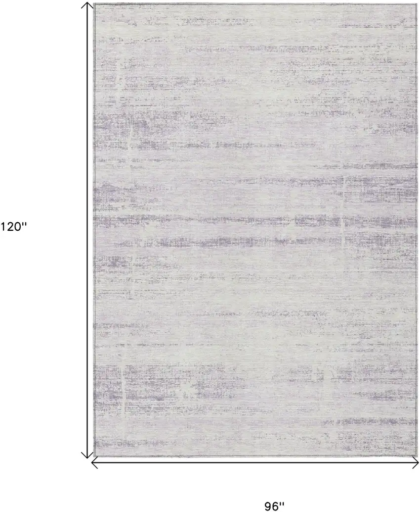 Lavender Purple And Ivory Abstract Washable Indoor Outdoor Area Rug Photo 3