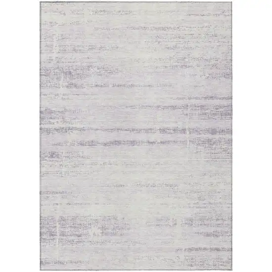 Lavender Purple And Ivory Abstract Washable Indoor Outdoor Area Rug Photo 1