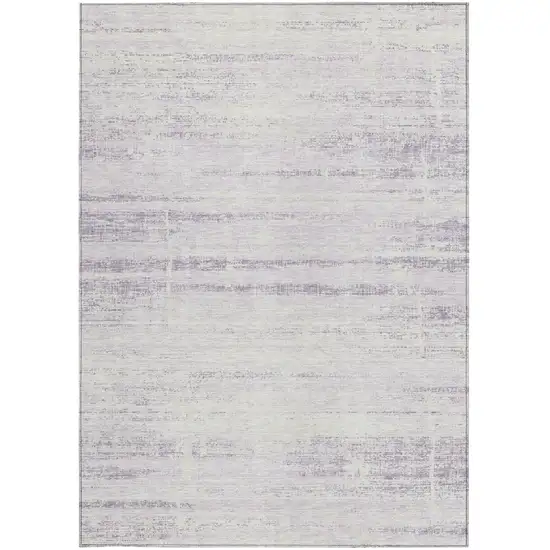 Lavender Purple And Ivory Abstract Washable Indoor Outdoor Area Rug Photo 6