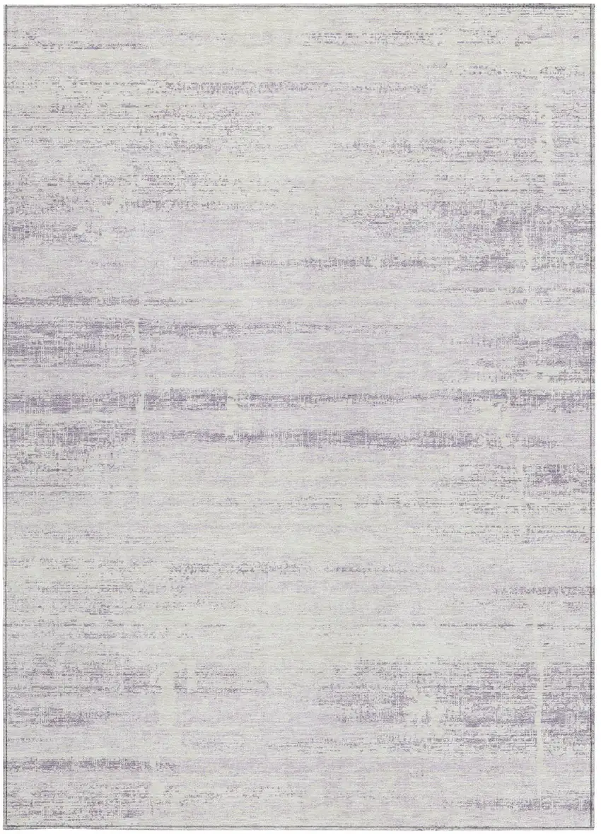 Lavender Purple And Ivory Abstract Washable Indoor Outdoor Area Rug Photo 6