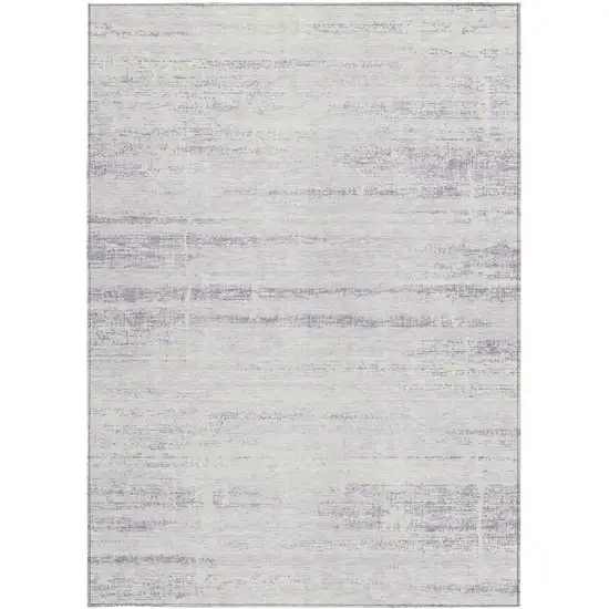 Lavender Purple And Ivory Abstract Washable Indoor Outdoor Area Rug Photo 4