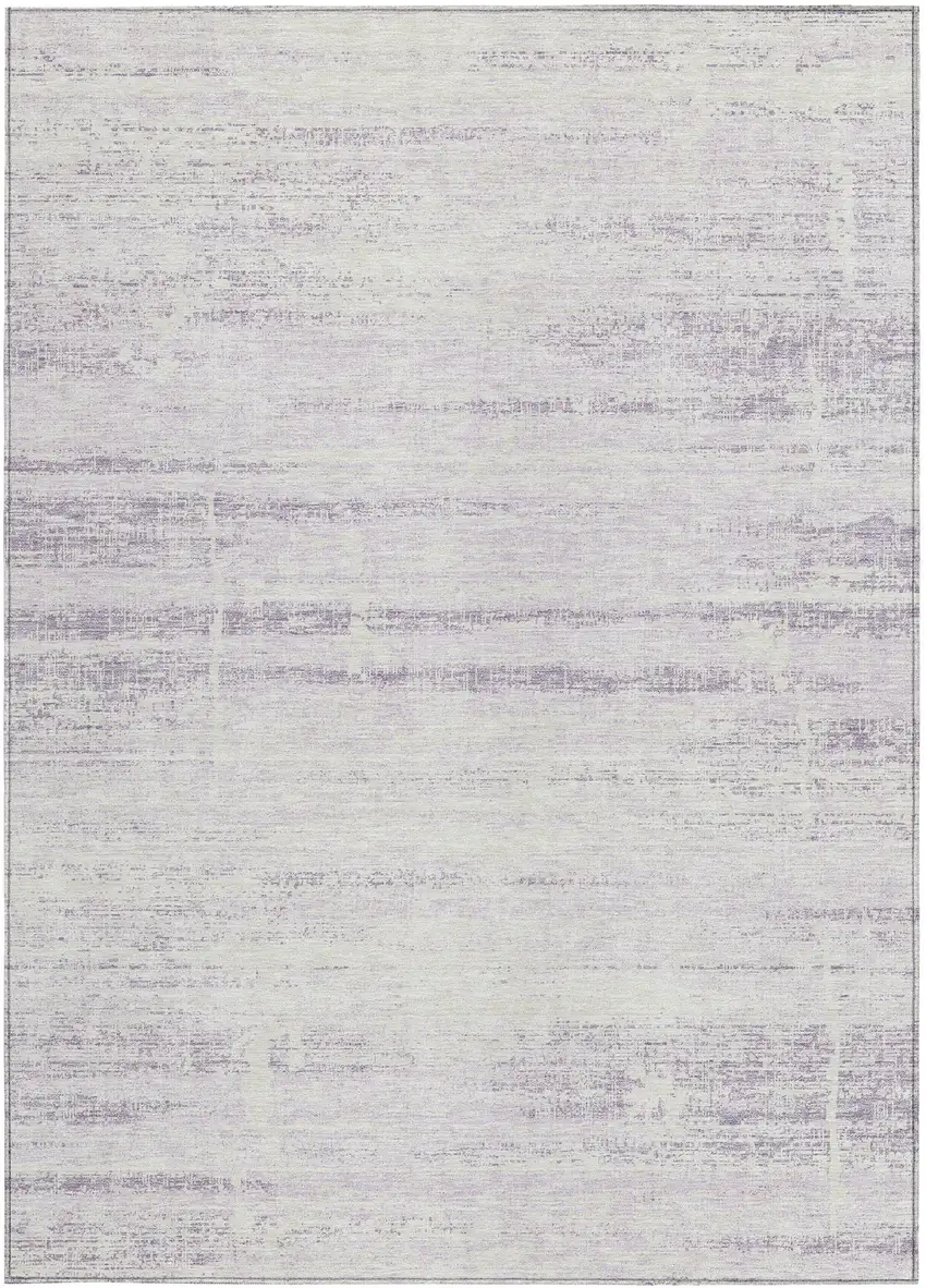 Lavender Purple And Ivory Abstract Washable Indoor Outdoor Area Rug Photo 4