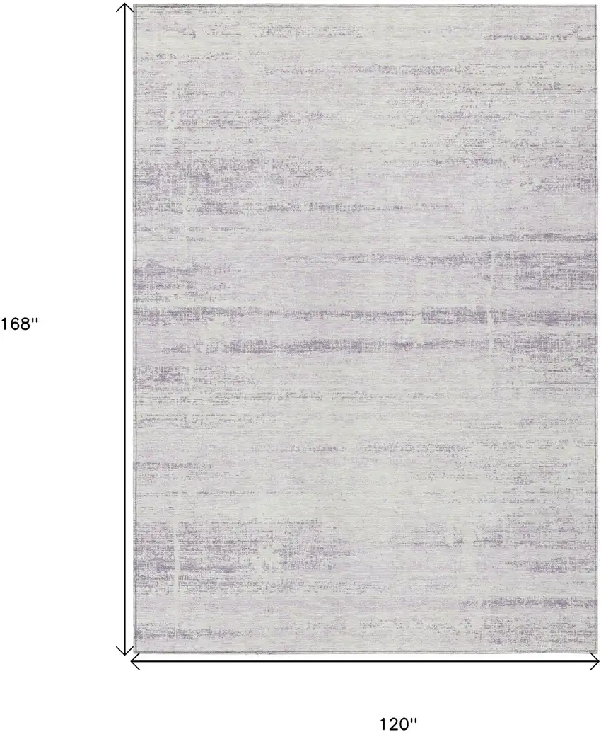 Lavender Purple And Ivory Abstract Washable Indoor Outdoor Area Rug Photo 9