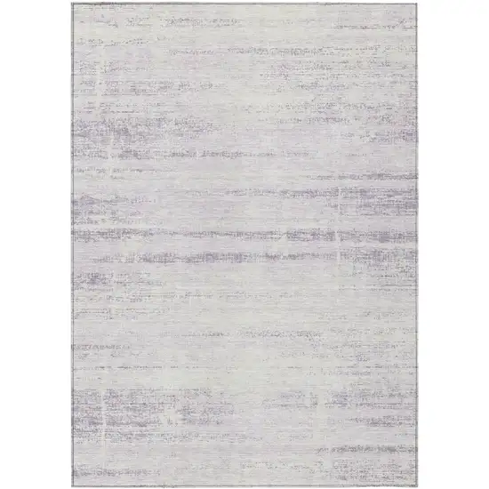 Lavender Purple And Ivory Abstract Washable Indoor Outdoor Area Rug Photo 1