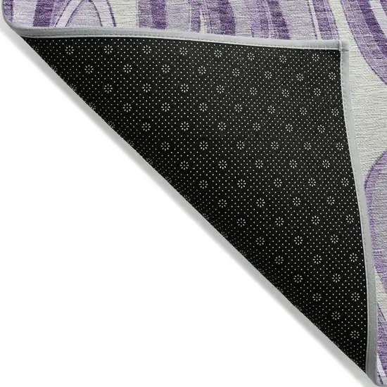Lavender Purple And Ivory Abstract Washable Indoor Outdoor Area Rug Photo 2