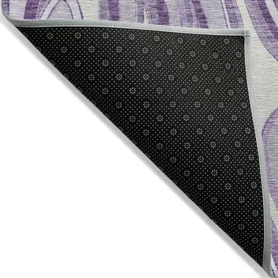 Lavender Purple And Ivory Abstract Washable Indoor Outdoor Area Rug Photo 2