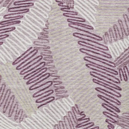 Lavender Purple And Ivory Floral Washable Indoor Outdoor Area Rug Photo 7