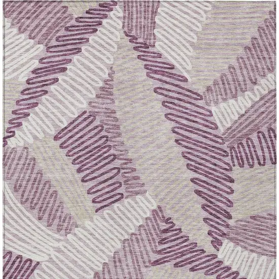 Lavender Purple And Ivory Floral Washable Indoor Outdoor Area Rug Photo 8