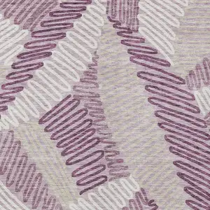 Photo of Lavender Purple And Ivory Floral Washable Indoor Outdoor Area Rug