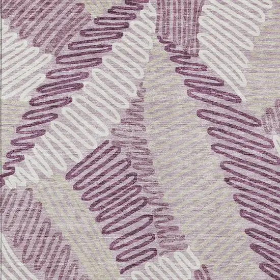 Lavender Purple And Ivory Floral Washable Indoor Outdoor Area Rug Photo 7