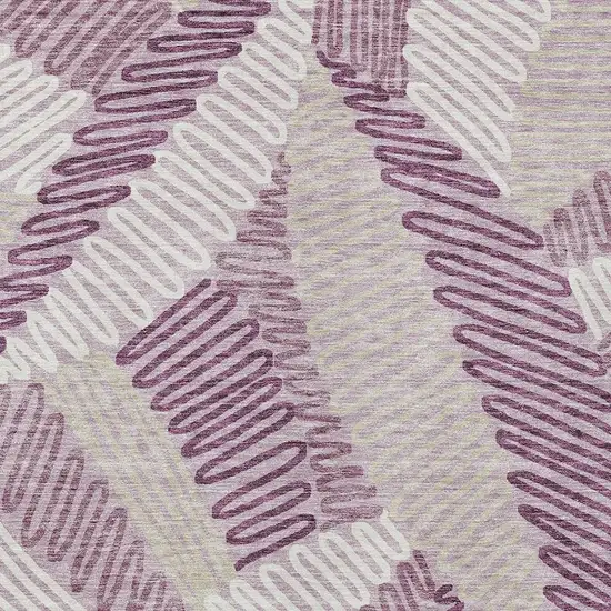 Lavender Purple And Ivory Floral Washable Indoor Outdoor Area Rug Photo 7