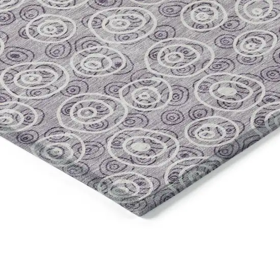 Lavender Purple And Ivory Geometric Washable Indoor Outdoor Area Rug Photo 3