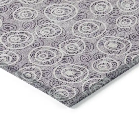 Lavender Purple And Ivory Geometric Washable Indoor Outdoor Area Rug Photo 3