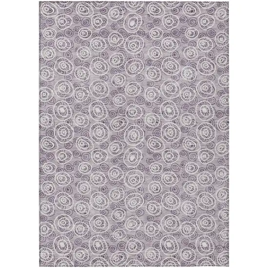 Lavender Purple And Ivory Geometric Washable Indoor Outdoor Area Rug Photo 2