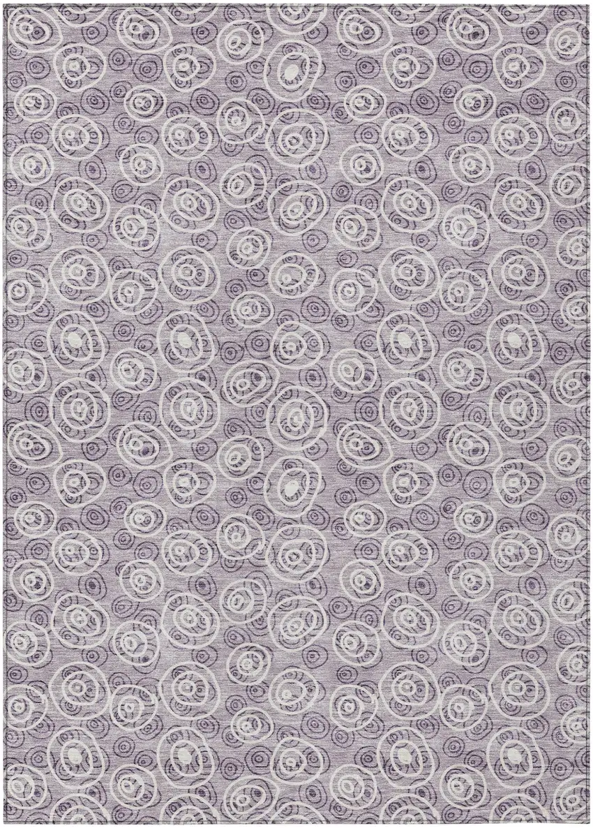 Lavender Purple And Ivory Geometric Washable Indoor Outdoor Area Rug Photo 2