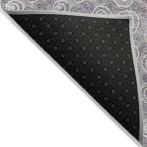 Photo of Lavender Purple And Ivory Geometric Washable Indoor Outdoor Area Rug
