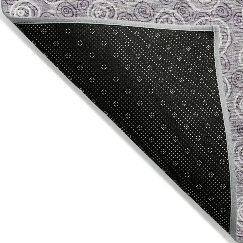 Lavender Purple And Ivory Geometric Washable Indoor Outdoor Area Rug Photo 3
