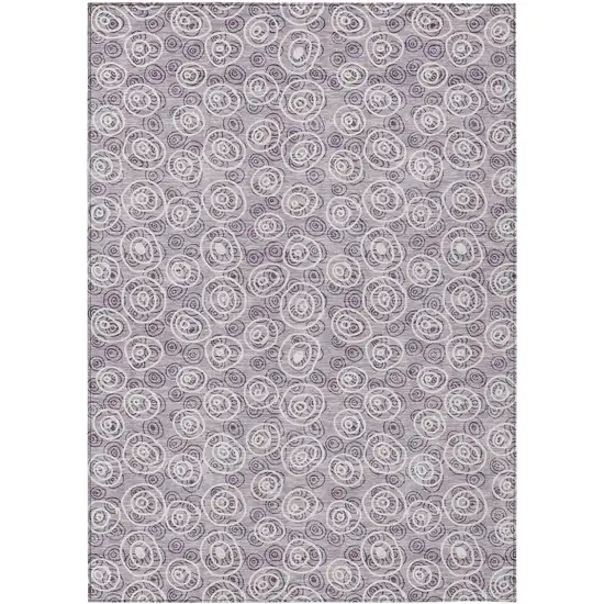 Lavender Purple And Ivory Geometric Washable Indoor Outdoor Area Rug Photo 1
