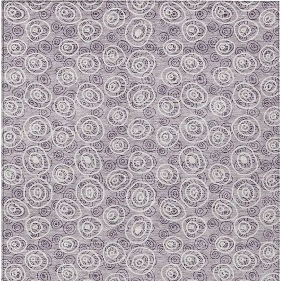 Lavender Purple And Ivory Geometric Washable Indoor Outdoor Area Rug Photo 5