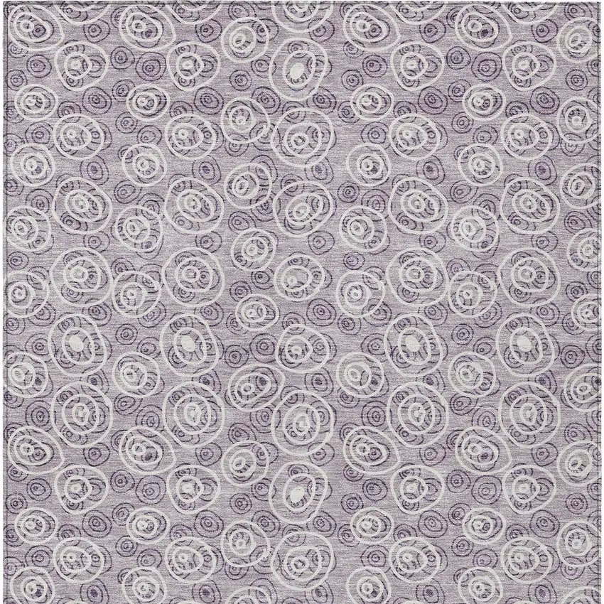 Lavender Purple And Ivory Geometric Washable Indoor Outdoor Area Rug Photo 5