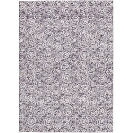 Lavender Purple And Ivory Geometric Washable Indoor Outdoor Area Rug Photo 5