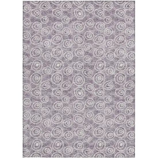 Lavender Purple And Ivory Geometric Washable Indoor Outdoor Area Rug Photo 5