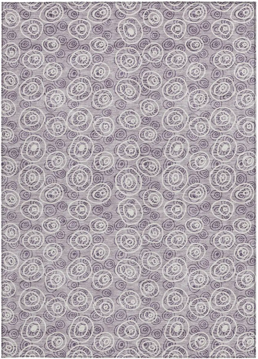 Lavender Purple And Ivory Geometric Washable Indoor Outdoor Area Rug Photo 5