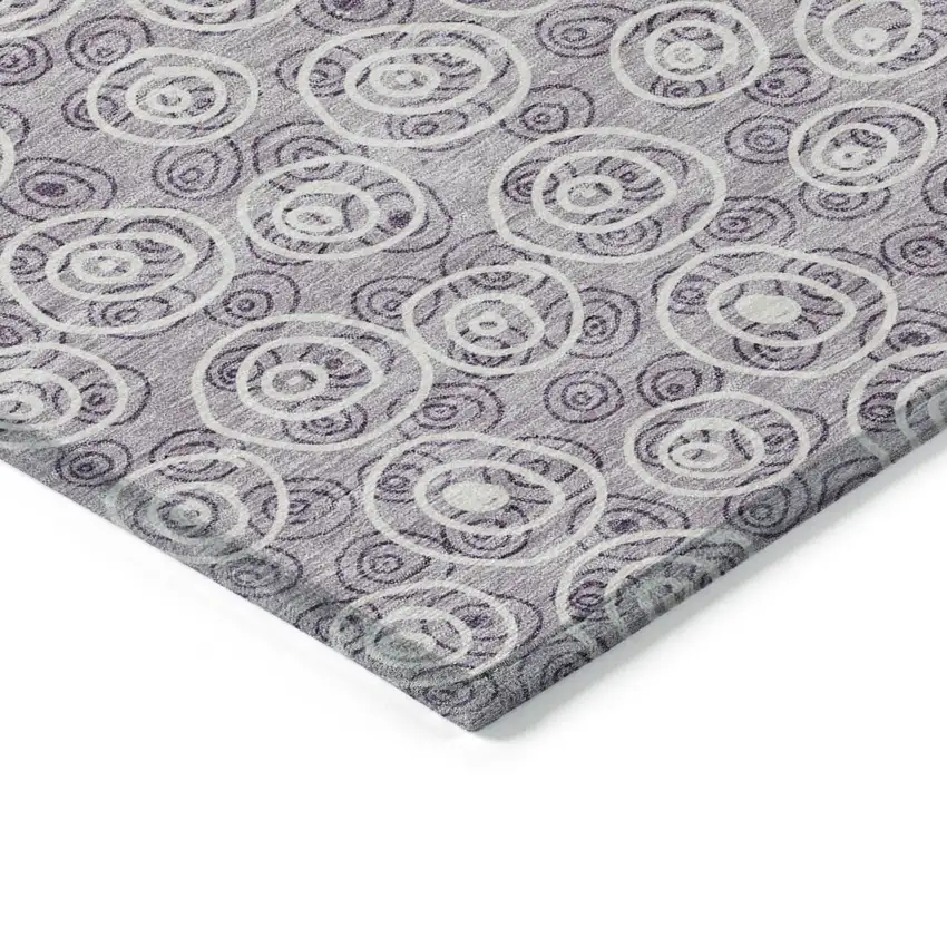Lavender Purple And Ivory Geometric Washable Indoor Outdoor Area Rug Photo 4