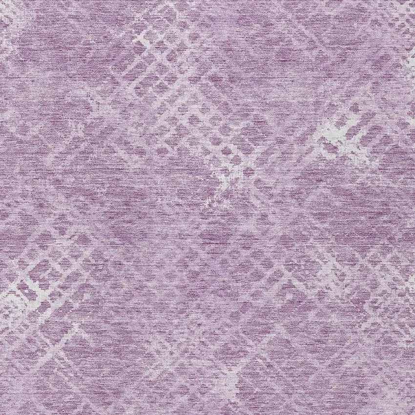 Lavender Purple And Ivory Geometric Washable Indoor Outdoor Area Rug Photo 6