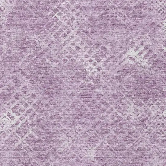 Lavender Purple And Ivory Geometric Washable Indoor Outdoor Area Rug Photo 6