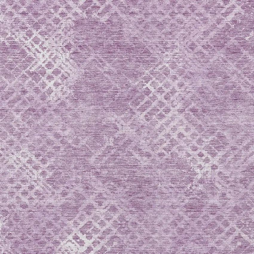 Lavender Purple And Ivory Geometric Washable Indoor Outdoor Area Rug Photo 6