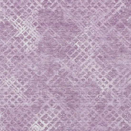 Lavender Purple And Ivory Geometric Washable Indoor Outdoor Area Rug Photo 6