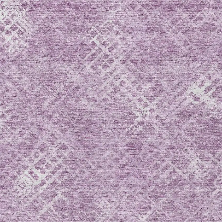 Lavender Purple And Ivory Geometric Washable Indoor Outdoor Area Rug Photo 6