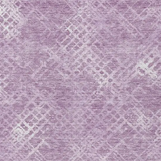Lavender Purple And Ivory Geometric Washable Indoor Outdoor Area Rug Photo 6