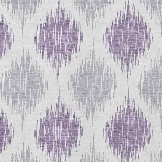 Lavender Purple And Ivory Ikat Washable Indoor Outdoor Area Rug Photo 6