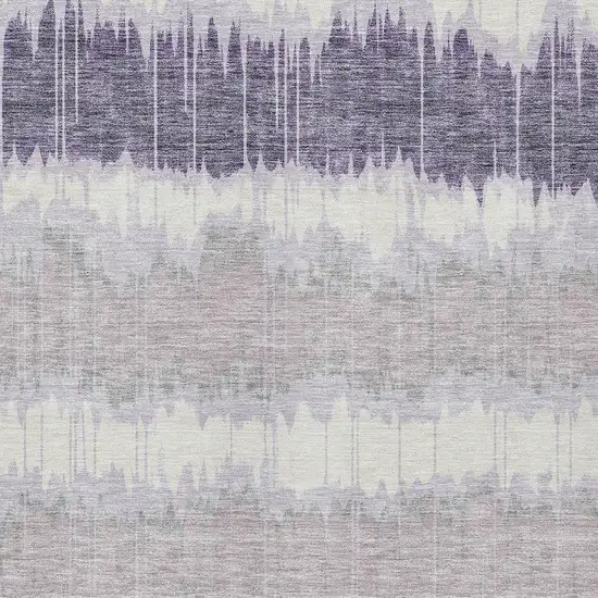 Lavender Purple And Ivory Striped Washable Indoor Outdoor Area Rug Photo 4