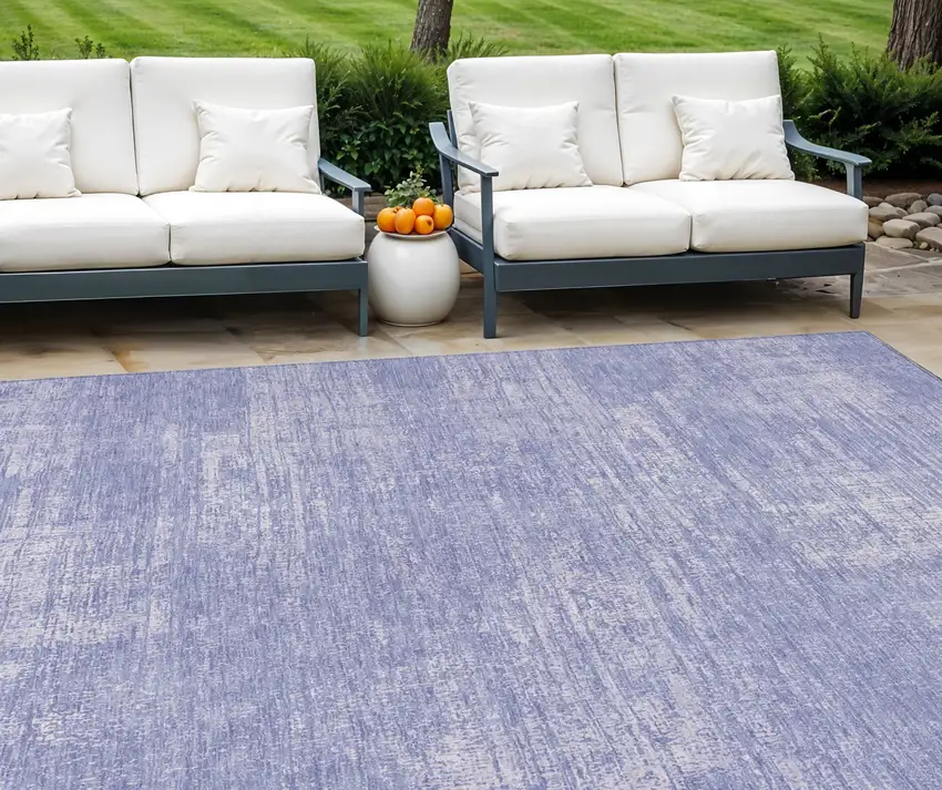 Lavender Purple And Lilac Abstract Washable Indoor Outdoor Area Rug Photo 1