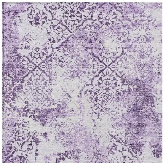 Lavender Purple And Lilac Floral Washable Indoor Outdoor Area Rug Photo 5