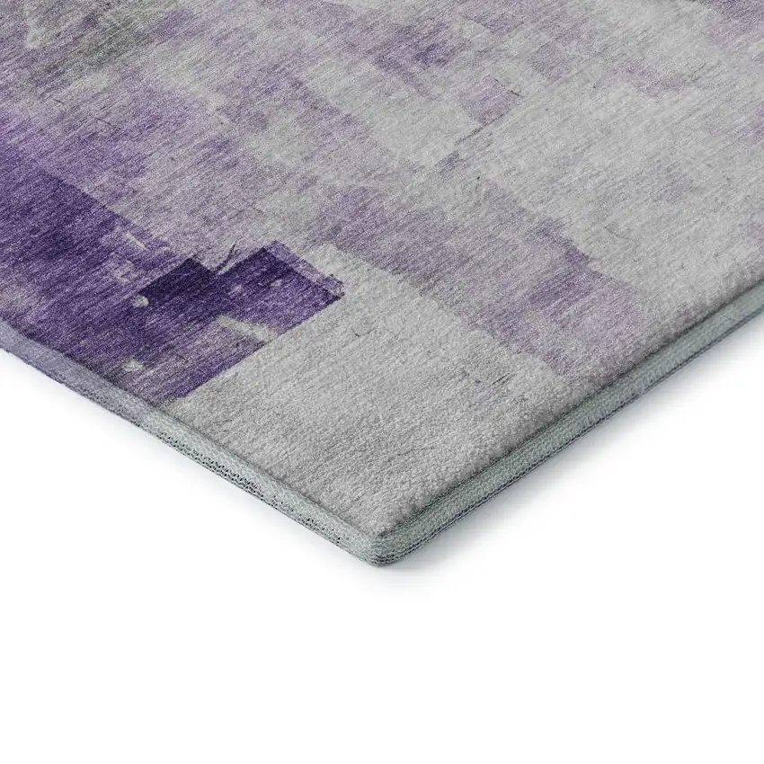 Lavender Silver And Gray Abstract Washable Area Rug With UV Protection Photo 7