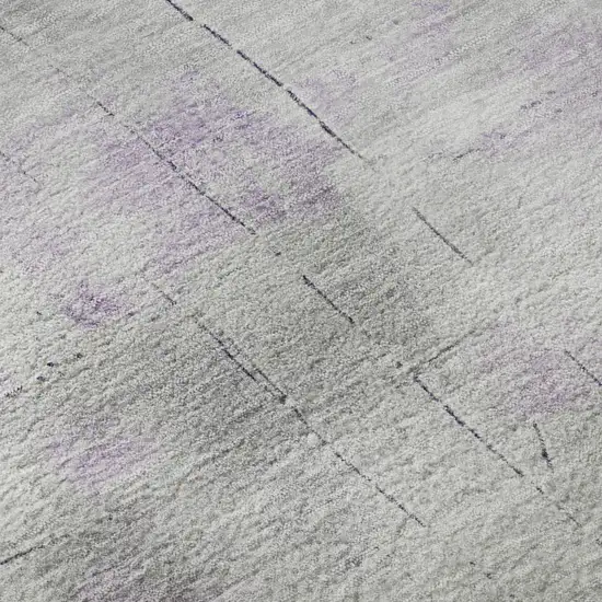 Lavender Silver And Gray Abstract Washable Area Rug With UV Protection Photo 9