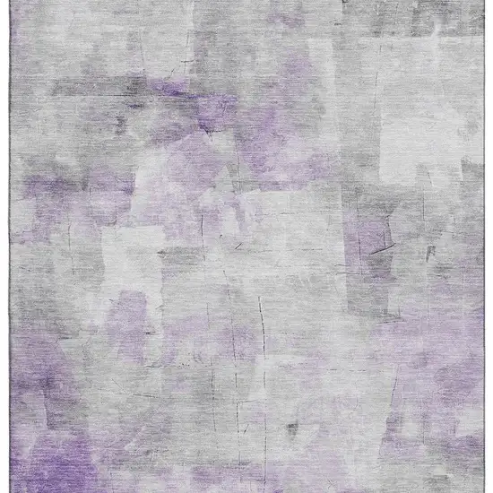 Lavender Silver And Gray Abstract Washable Area Rug With UV Protection Photo 3