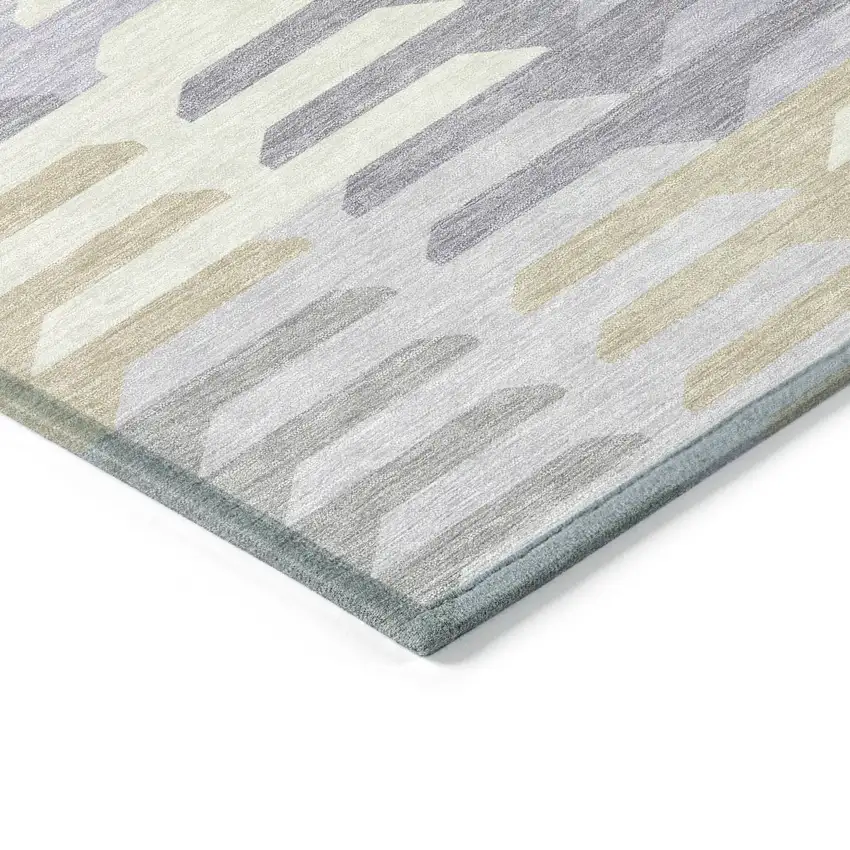 Lavender Silver And Gray Geometric Washable Indoor Outdoor Area Rug Photo 5