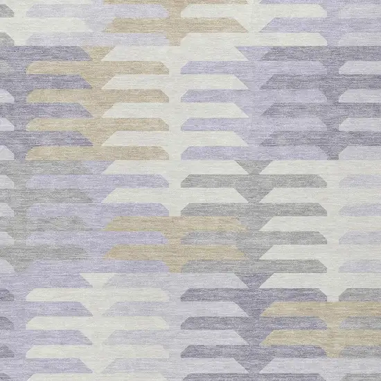 Lavender Silver And Gray Geometric Washable Indoor Outdoor Area Rug Photo 6