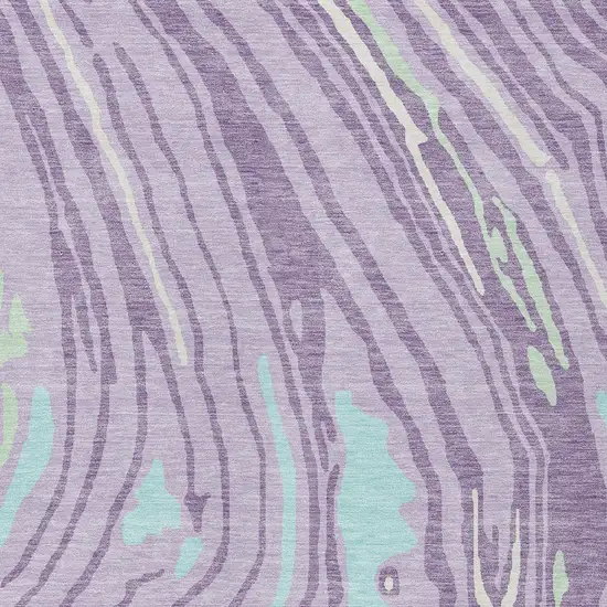 Lavender Sky Blue And Ivory Abstract Washable Indoor Outdoor Area Rug Photo 6