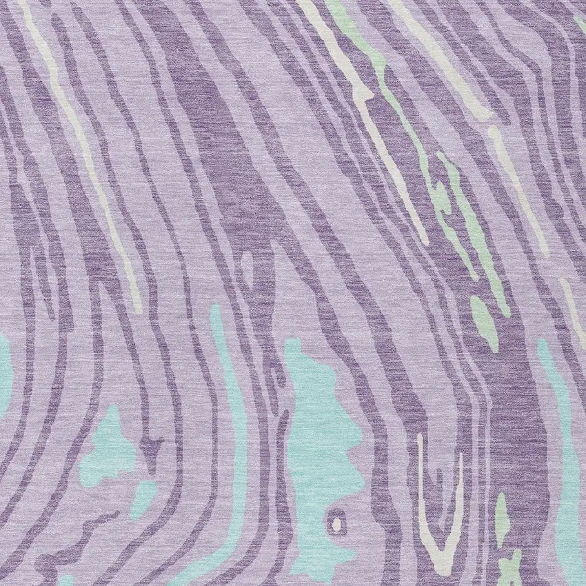 Lavender Sky Blue And Ivory Abstract Washable Indoor Outdoor Area Rug Photo 6