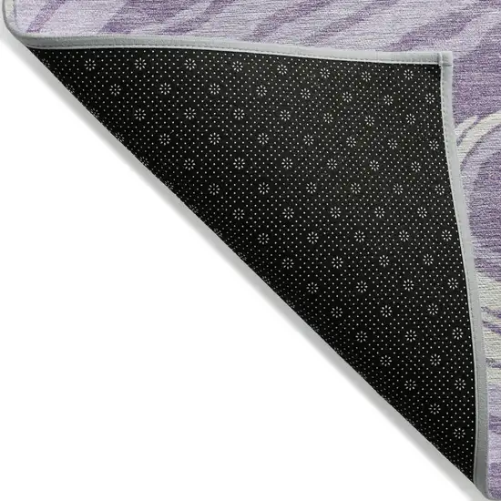 Lavender Sky Blue And Ivory Abstract Washable Indoor Outdoor Area Rug Photo 3