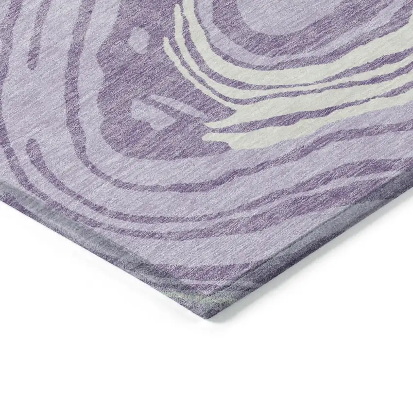 Lavender Sky Blue And Ivory Abstract Washable Indoor Outdoor Area Rug Photo 4