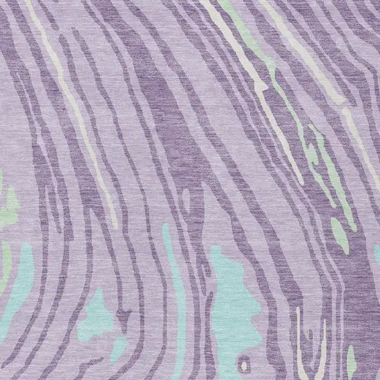 Lavender Sky Blue And Ivory Abstract Washable Indoor Outdoor Area Rug Photo 6